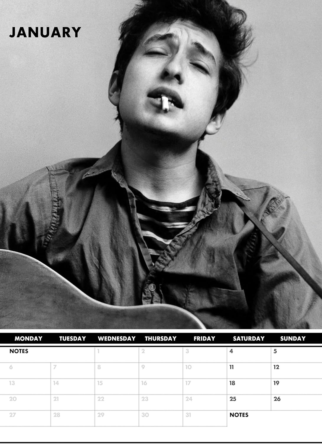 Bob Dylan 2025 Calendar ireland