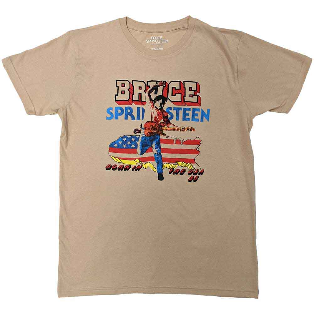 Bruce Springsteen Sand T-Shirt: Born in The USA '85