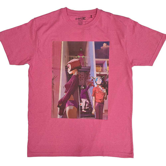 Gorillaz Rosa T-Shirt Der statische Kanal