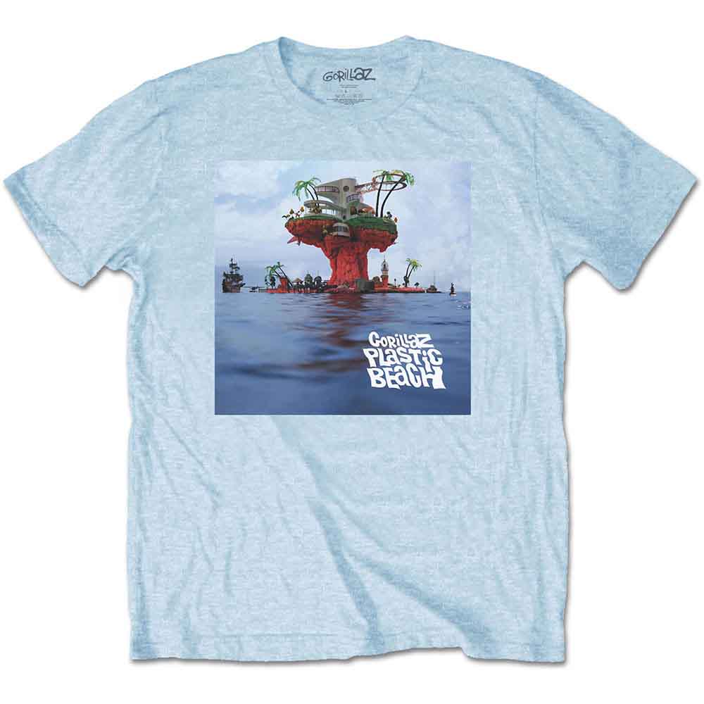 Gorillaz T-Shirt: Plastic Beach (HELLBLAU)