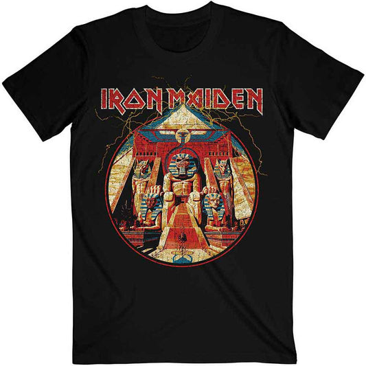 Iron Maiden Shirt Powerslave Lightning Circle