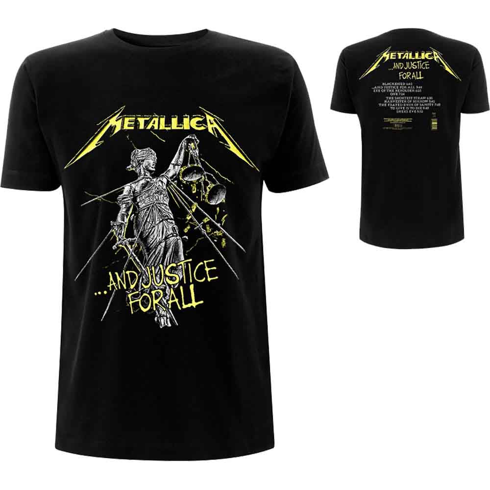 Metallica-T-Shirt und „Justice For All Tracks“ (Rückseitendruck)