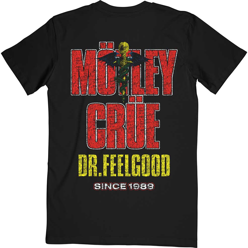 Motley Crue T-Shirt: Dr Feelgood Circle Photo (Back Print)