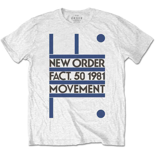 New Order White T-Shirt: Movement - Ireland Vinyl