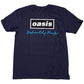 Oasis Navy Shirt Definitely Maybe Text Logo - Ireland Vinyl