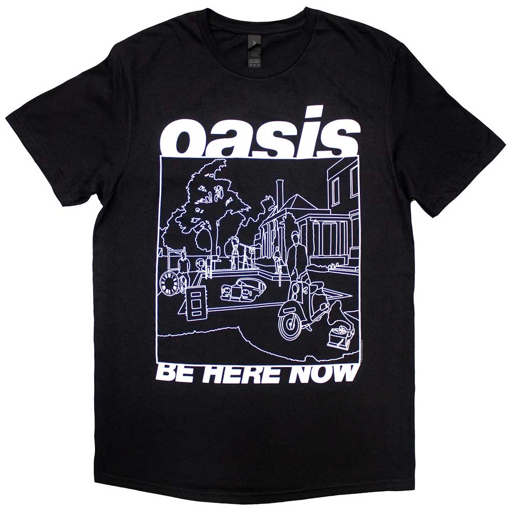 Oasis T-Shirt: Be Here Now Line Drawing