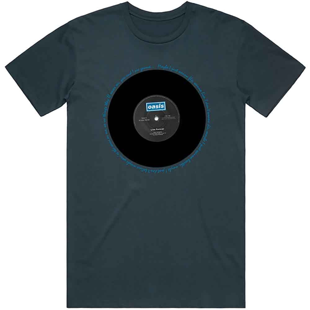 Oasis T-Shirt: Live Forever Single (DENIM) - Ireland Vinyl