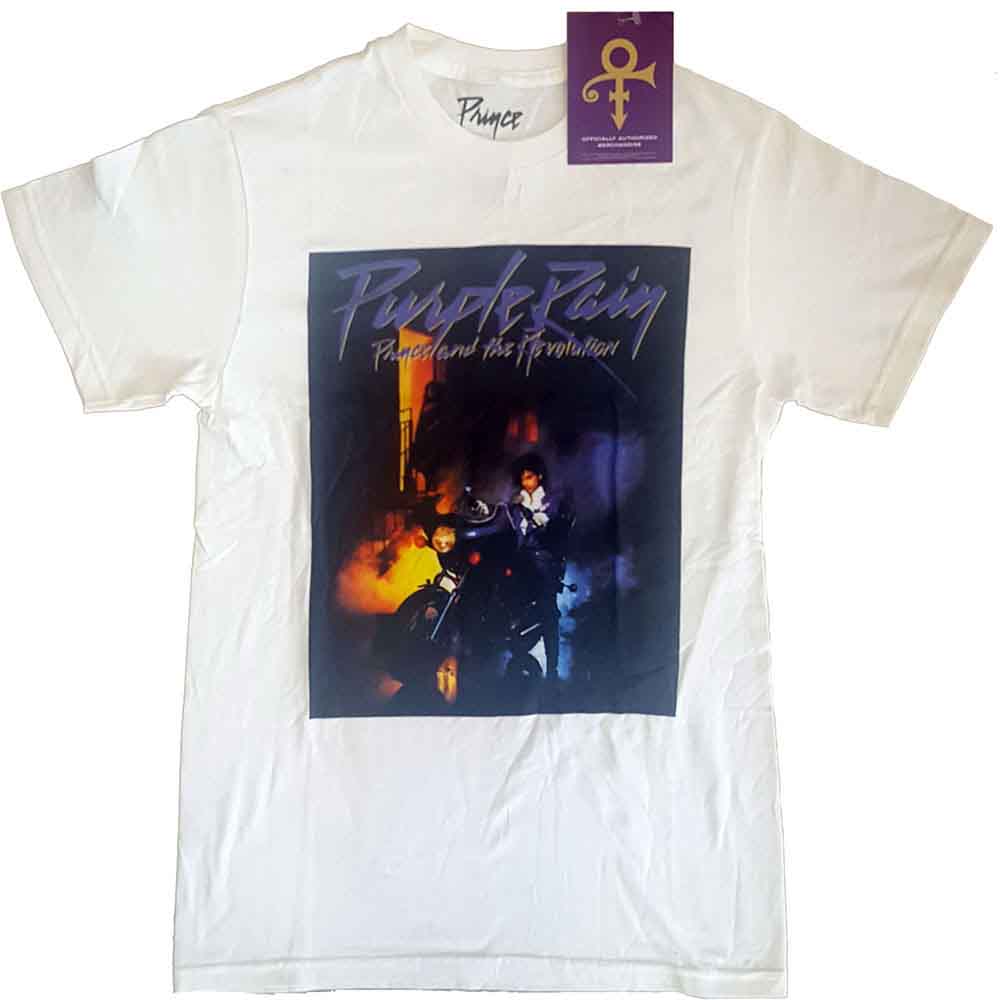 Prince White T-Shirt Purple Rain Square