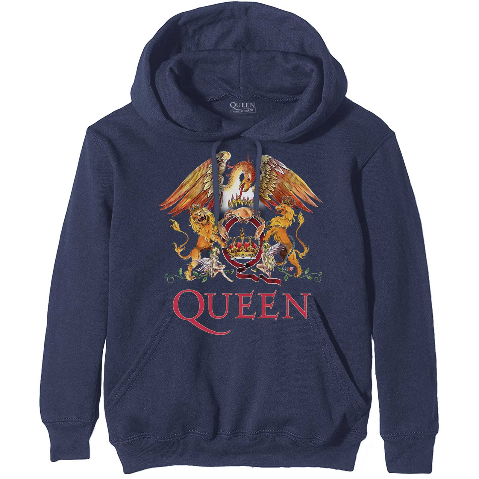 Queen Navy Pullover Hoodie: Classic Crest - Ireland Vinyl