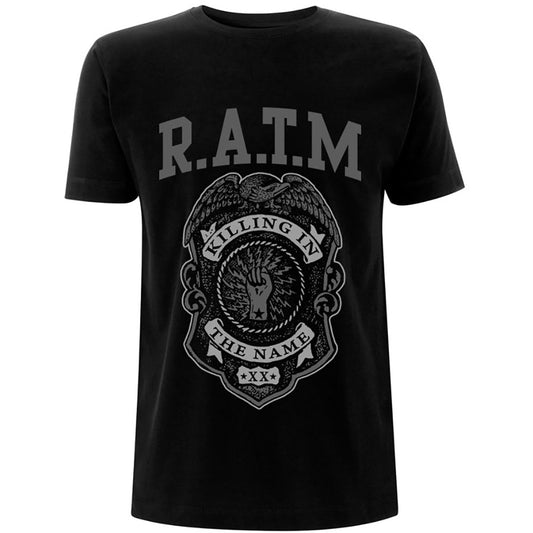 Rage Against The Machine T-Shirt: Grey Police Badge - Ireland Vinyl