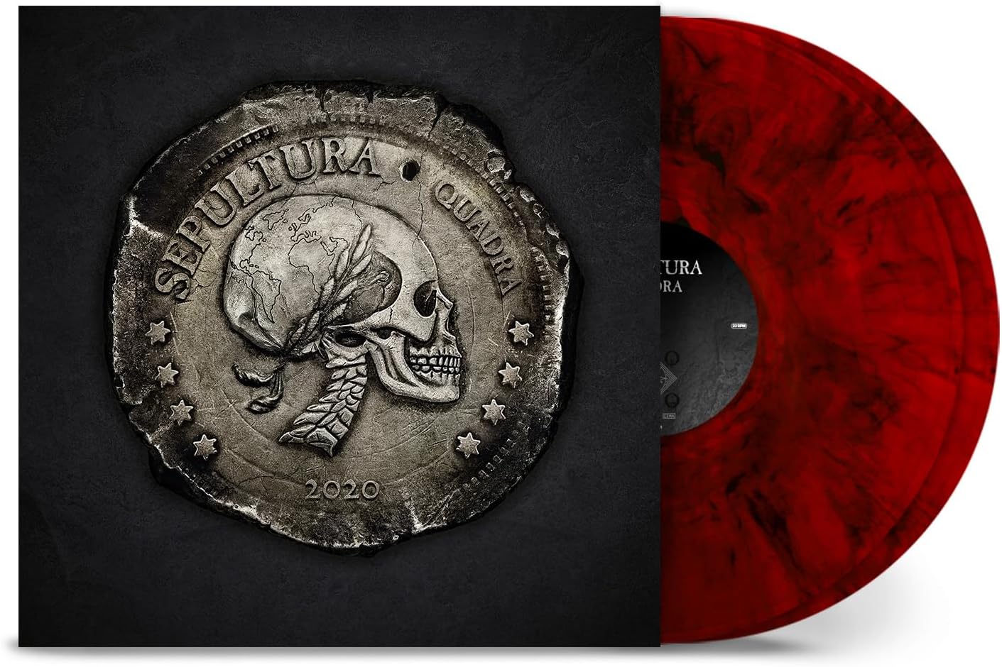 Sepultura Quadra Red Black Marbled LP