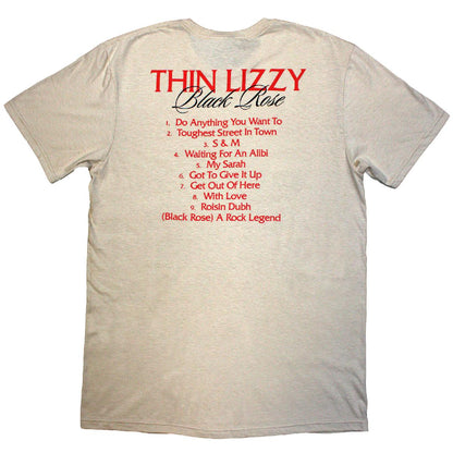 Thin Lizzy T-Shirt: Black Rose Tracklist (Back Print) - Ireland Vinyl