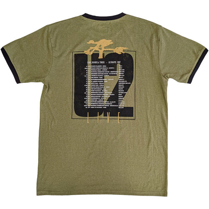 U2 Ringer T-Shirt: Joshua Tree Europe 1987 (Back Print) - Ireland Vinyl